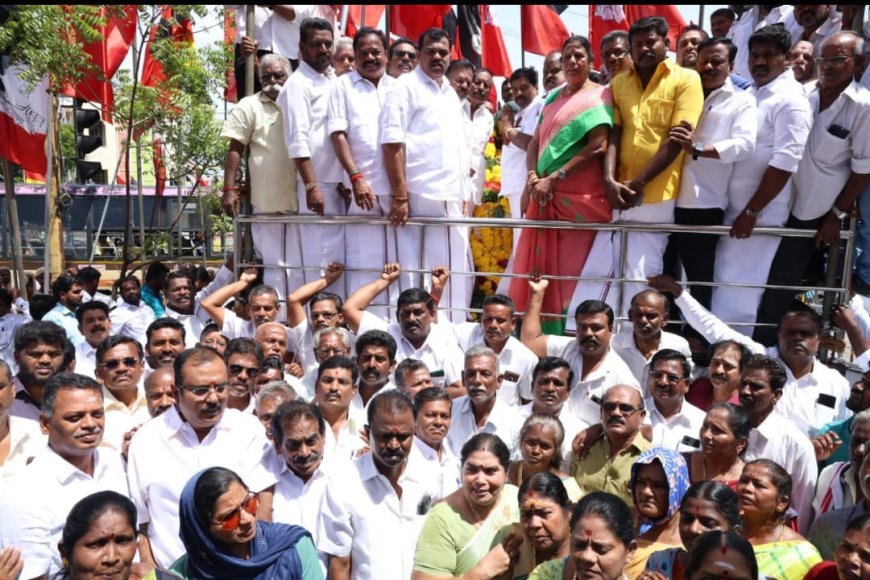 அண்ணாவின்117-வது பிறந்தநாளை முன்னிட்டு திருச்சியில் உள்ள அவரது சிலைக்கு மாநகர் மாவட்ட அதி.மு.க. செயலாளர் சீனிவாசன் தலைமையில் மாலை அணிவித்து மரியாதை