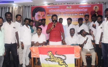 திருச்சி விமான நிலையத்திற்கு ராஜராஜ சோழ தேவரின் பெயர் வைக்க சோழ பேரரசு கட்சி கூட்டத்தில் தீர்மானம்