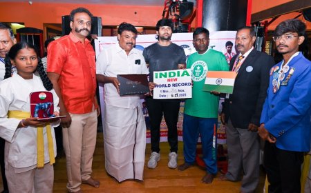 திருச்சியில் கராத்தே மாஸ்டர் டிராகன் ஜெட்லீ புதிய கின்னஸ் சாதனை