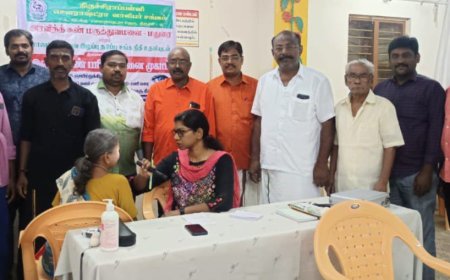சௌராஷ்டிரா வாலிபர் சங்கம் மற்றும் மதுரை அரவிந்த் கண் மருத்துவமனை இணைந்து நடத்திய இலவச கண் மருத்துவ முகாம்