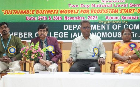 திருச்சி பிஷப் ஹீபர் கல்லூரியில் நிலையான தொடக்க சூழல் அமைப்புகள் குறித்த தேசிய கருத்தரங்கு