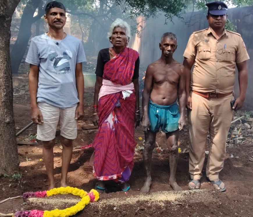 பெயர் விலாசம் தெரியாத முதியவர் மரணம் : நல்லடக்கம் செய்த காவலர் மற்றும் சமூக செயற்பாட்டாளர்