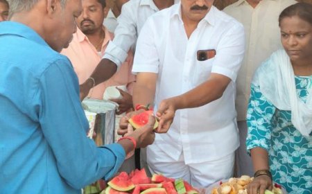 திருச்சி கிழக்கு தொகுதி பாலக்கரை பேருந்து நிறுத்தம் அருகில் நீர் மோர் பந்தல் : ஆர்.கே.ராஜா திறந்து வைத்தார்
