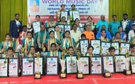 உலக இசை தினத்தில் மாபெரும் இரண்டு உலக சாதனைகள் : 24 இசைக் கலைஞர்கள் 10 மணி நேரம் வீணை வாசித்து வரலாற்று உலக சாதனைகள்