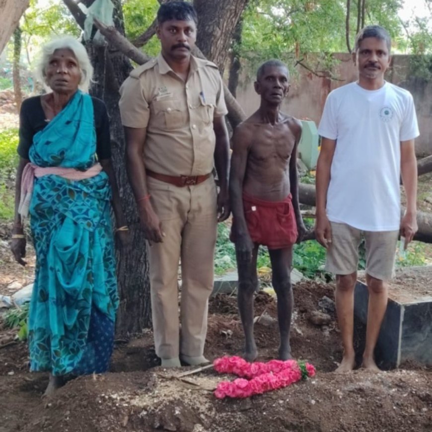 காவேரி ஆற்றங்கரை நீரில் இறந்து கிடந்த நபர் : நல்லடக்கம் செய்த சமூக செயற்பாட்டாளர்