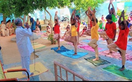 திருச்சி மாவட்டம் இனாம் பெரிய நாயகி சத்திரம் அரசு உயர்நிலைப்பள்ளியில்  உலக யோகா தினம் அனுசரிப்பு