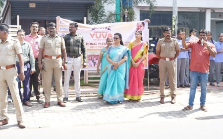 திருச்சி இரட்டை வாய்க்கால் அமிர்த வித்யாலயம் பள்ளியின் சார்பாக போதை பொருள் ஒழிப்பு விழிப்புணர்வு மனித சங்கிலி