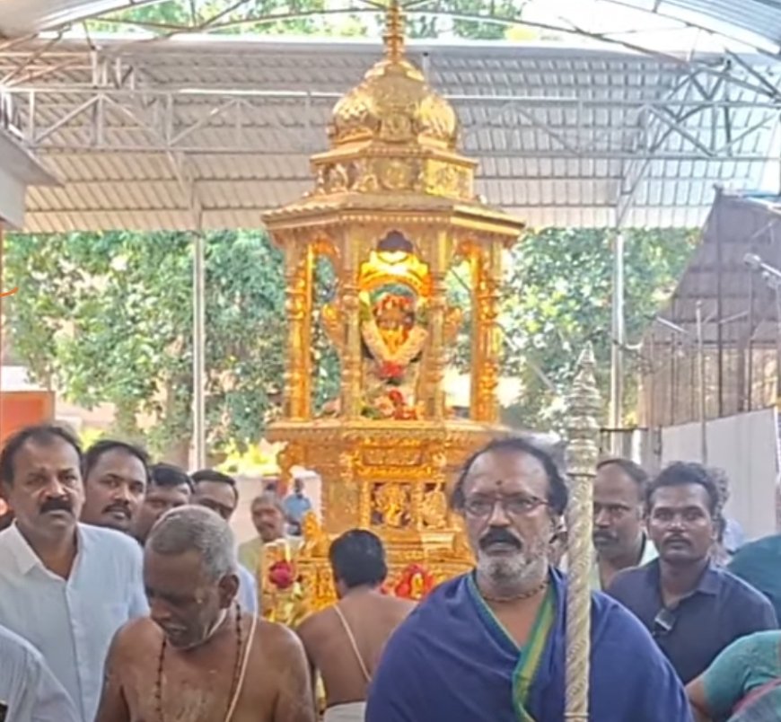 முதல்வர் விஜய் மற்றும் அமைச்சர் புஸ்ஸி ஆனந்த் ஆகியோரின் பிறந்தநாளை முன்னிட்டு திருச்சியில் ஆர் கே ராஜா தலைமையில் தங்கத்தேர் இழுத்து வழிபாடு