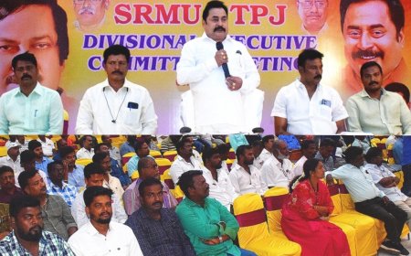 ரயில்வேயில் 2 லட்சம் காலி பணியிடங்களை நிரப்பிட வேண்டும் : எஸ்.ஆர்.எம் யு திருச்சி கோட்ட செயற்குழு கூட்டத்தில் தீர்மானம்