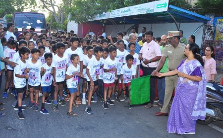 திருச்சி அமிர்த வித்யாலயம் பள்ளியின் சார்பாக 5ம் ஆண்டு போதைப்பொருள் ஒழிப்பு விழிப்புணர்வு மாரத்தான்