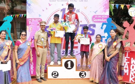 திருச்சி இரட்டை வாய்க்கால் அமிர்த வித்யாலயம் உயர்நிலைப் பள்ளியில் 17 ஆம் ஆண்டு விளையாட்டு தின விழா