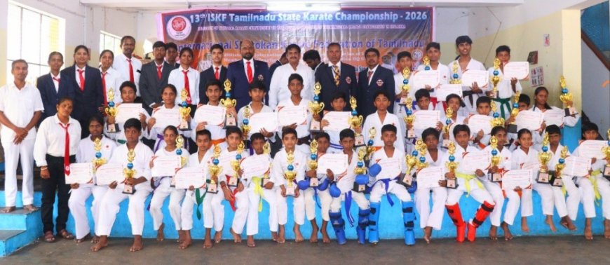 தமிழ்நாடு கராத்தே சாம்பியன்ஷிப் போட்டி : பொதுச் செயலாளர்  சிஹென் ராஜசேகர் ஏற்பாட்டில் தேசிய போட்டிக்கு வீரர்கள் தேர்வு