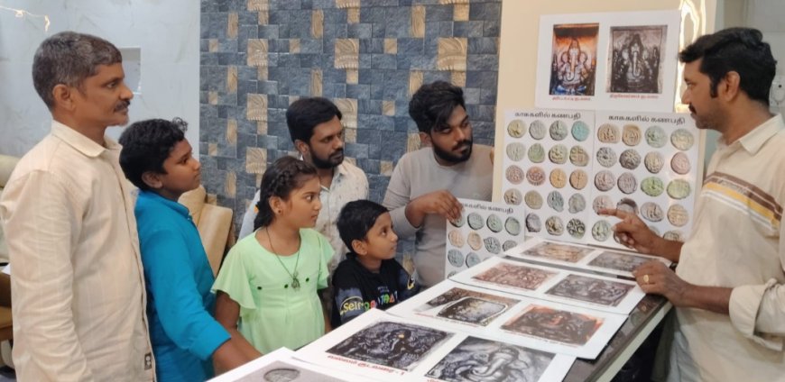 திருச்சிராப்பள்ளி பணத்தாள்கள் சேகரிப்போர் சங்கம் சார்பில் விநாயகர் சதுர்த்தியை முன்னிட்டு காசுகளில் கணபதி கண்காட்சி